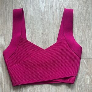 Aritzia Babaton Bright Pink Sculpt Knit Top